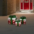 thumbnail image 2 of Northlight Set of 3 Lighted Red with White Snowflakes Gift Boxes Christmas Decorations, 2 of 7