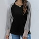 thumbnail image 2 of Moda mujer casual manga larga o-cuello patchwork señoras tops sudaderas Fridja  fhghd642, 2 of 6