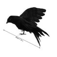 thumbnail image 3 of Realistic Black Feathered Crow Prop for Halloween Decorations, Spooky Party Supplies, Indoor Outdoor Décor, Lifelike Bird Ornament for Haunted House and Garden Displays, 3 of 5