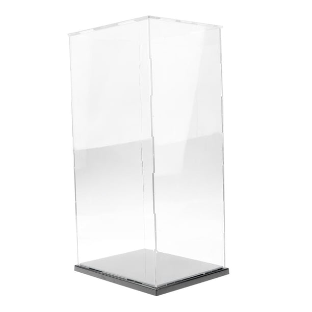 Vitrina de Exhibición Transparente Perfke con Base Negro 19x15x37cm Vitrina a prueba de polvo