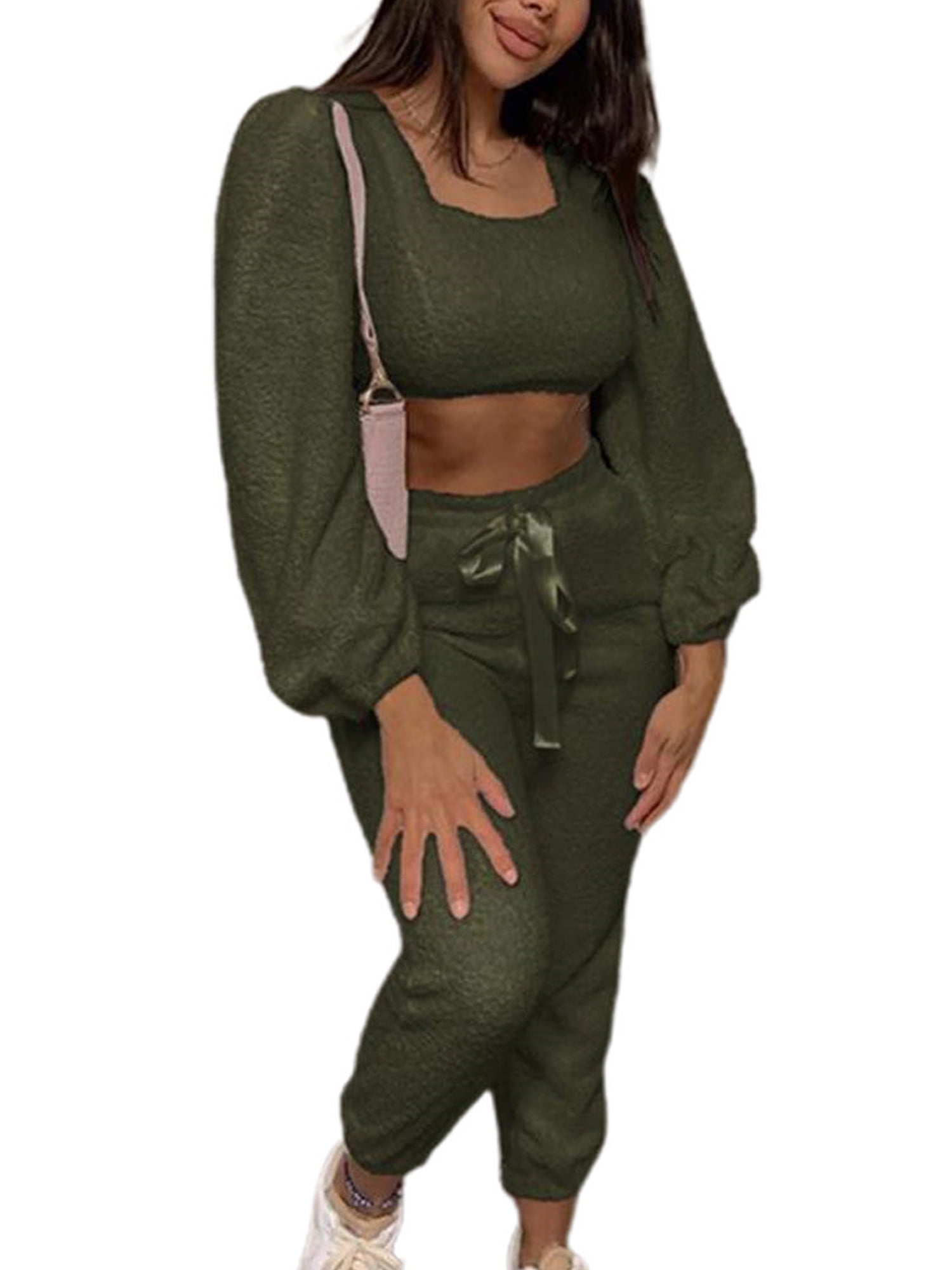 Pfysire Women Fleece Fluffy Tracksuit 