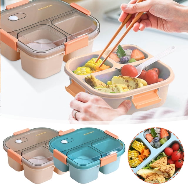 Boîte à Bento Micro-Ondes Alimentaire, Conteneur de Conservation avec Compartiments pour Riz pour Déjeuners de Bureau