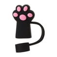 thumbnail image 1 of LUVCLS Bonitas tapas para pajitas de 7-8 mm, puntas de silicona para pajitas, protectores de pajitas con forma de pata de gato, tapas para pajitas, divertidas tapas de silicona reutilizables para pa, 1 of 7