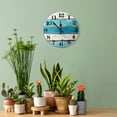 thumbnail image 4 of 10 In Digital Battery Operated Wall Clock-Silent Non-Ticking-Vintage Round ，Beach Themed-Rustic Coastal Nautical , Decorative for Home, 4 of 8