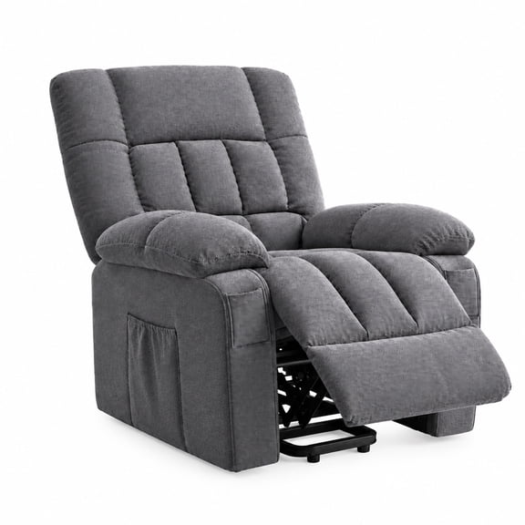 Alvantor Massage Recliner Chair with Heat, 8 Vibration Points, Cup Holders and Side Pockets, Gray, 35.40 x 64.50 x 31.60 in