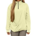 thumbnail image 5 of Gyujnb Quarter Zip Fleece Pullover with Kangaroo Pocket, Hoodless Soft Lounge Sweater for Pet Carrying Sling, Comfortable Casual Womens Top,Size:M, 5 of 9