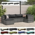 thumbnail image 3 of vidaXL 7 Piece Patio Lounge Set with Cushions Gray Poly Rattan, 3 of 178