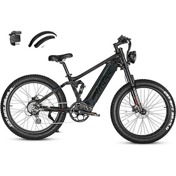 VITILAN T7 Electric Bike for Adults Fat Tire Ebike 750W BAFANG Motor 20AH Removable Sam Sung Battery 26 Inch Mountain Electric Bicycle Full Suspension Shimano 8 Speed Walmart