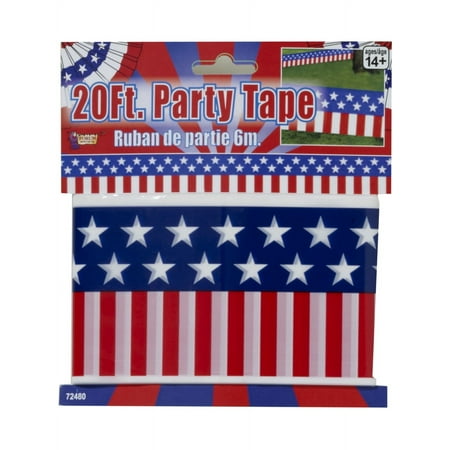 Patriotic Party Tape-20Ft 12 Pack