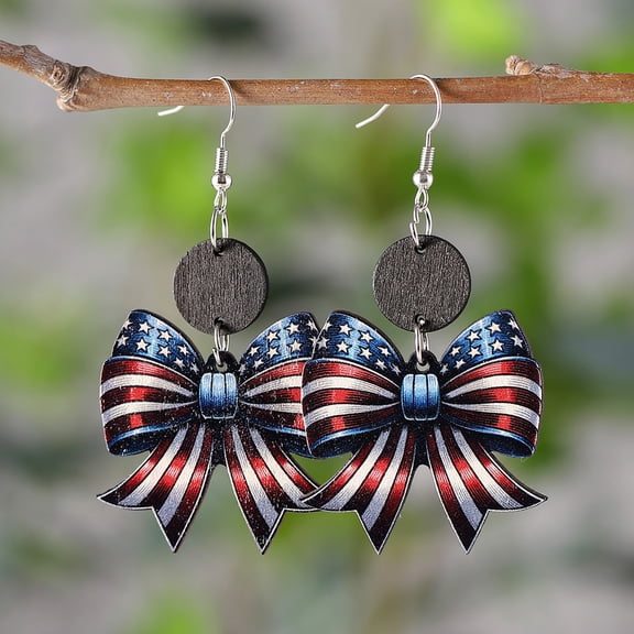YYKihy Earrings Acrylic Star Red White Blue Drop Dangel Earrings Festival Patriotic Jewelry