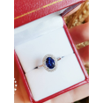 thumbnail image 3 of HeartsAndYou 2ct Natural Blue Sapphire Engagement Ring 14k SOLID White Gold Halo Statement, 3 of 9