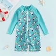 thumbnail image 2 of TOWED22 Baby Toddler Boys Zipper Rash Guard Swimsuit UPF 50+ One Piece Beach Swimwear Bathing Suits 3-36 Months Sky Blue,6-9 M, 2 of 5