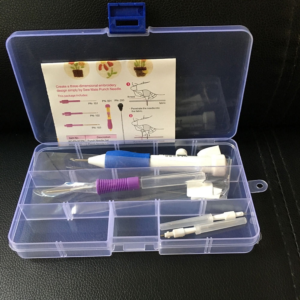 Raindrops 3-Piece Embroidery Punch Needle Kit with Stitching Tools, Embroidery Pens, Knitting & Sewing Accessories Set