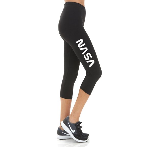 Women's NASA Letter Printed Cropped CAPRI Leggings - Regular PLUS and 3X5X