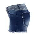 thumbnail image 6 of Idoravan Jean Shorts Womens High Waisted Womens Pocket Splice Pants Female Tassel Bottom Sexy Casual Shorts, 6 of 7