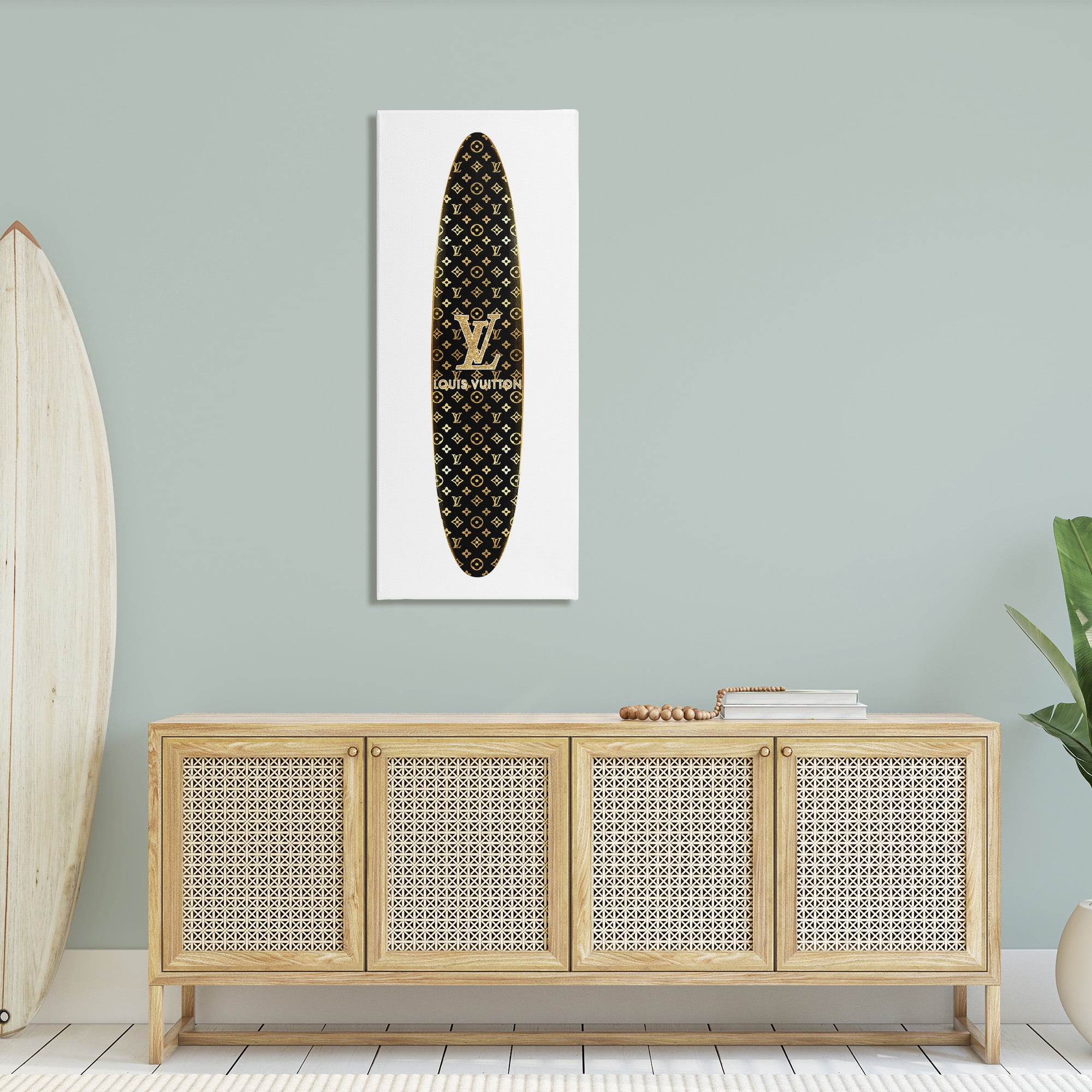 Stupell Industries Designer Brand Surfboard Nature Painting Gallery Wrapped Canvas Art Print Wall Art, 20 x 48