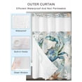 thumbnail image 2 of No Hook Shower Curtain with Snap in Liner,Coastal Crab Ocean Starfish Shell Waterproof Bath Curtain Double Layers with See Through Top Window,Blue Gradient Retro Back Hotel Shower Curtains 36x72in, 2 of 9