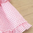 thumbnail image 6 of Girls Sleeveless Gingham Dress Pink and White with Bows, Kids Kids Summer Ruffle Tiered Party Play Dress for Ages 2-7 Years,Size 4-5 T, 6 of 9