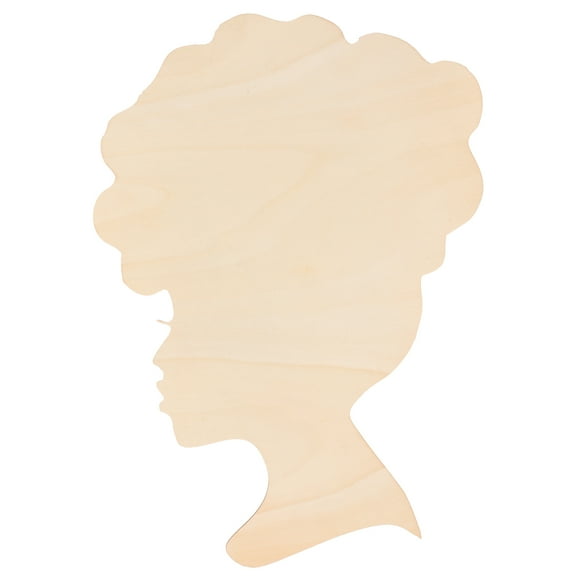 FRCOLOR Wooden Head Cutout Craft Pieces for DIY Unpainted Decorations Light Yellow 6.5x8.5 Inches