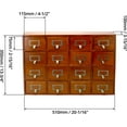 thumbnail image 3 of Desk Drawer Organizer, Wooden Vintage Apothecary Cabinet with 16 Drawers, Home Office & Tea & Dresser Bedroom Organization and Storage, Traditional Apothecary Cabinet, Brown, 3 of 8