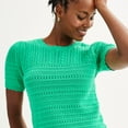 thumbnail image 3 of Women's Draper James Short Sleeve Pointelle Sweater Color: Black Size: XX LARGE, 3 of 4