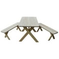 thumbnail image 3 of Yellow Pine Cross Legged Picnic Table with 2 Benches Size 6ft, 8ft, 3 of 15