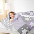thumbnail image 4 of Feelyou Kawaii Stars Print Bedding Comforter Set, Dreamy Purple Cartoon Twin Comforter Sets, Teens Boys Girls Kids Reversible Bedding Set, Microfiber Bedroom Decor, 2pcs, 4 of 8