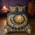 thumbnail image 3 of Homewish Gold Sun and Moon Full Size Bedding Sets, Bohemian Damask Full Size Bed in a Bag, Black, Black Reversible 7-Piece, 3 of 7