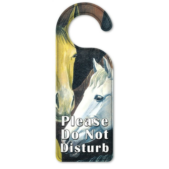 Do Not Disturb Door Knob Hanger Sign - Horses