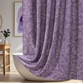 thumbnail image 3 of Inosoo Elegant Purple Floral Print Linen - Look Shower Curtain with Light Pink Flower, Thick & Soft Faux Linen Cloth Bathroom Curtain, 72" W x 72" L, 3 of 10