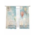 thumbnail image 6 of Ocean Nautical Sheer Curtains for Living Room Bedroom Vintage Coastal Sea Balloon Sheer Curtains 72 Inch Long 2 Panels Set Light Filtering Curtain Window Treatments Drapes for Dining Room, 6 of 6