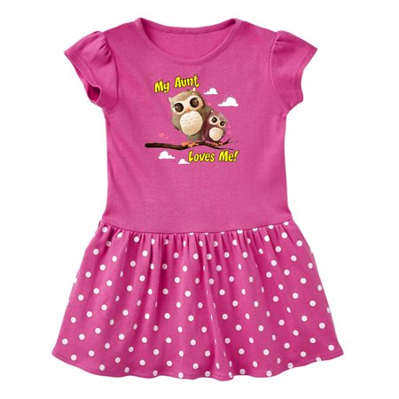 

Inktastic My Aunt Loves Me Owl Gift Toddler Girl Dress