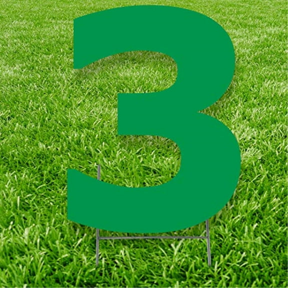 Green Number 3 20 inches tall