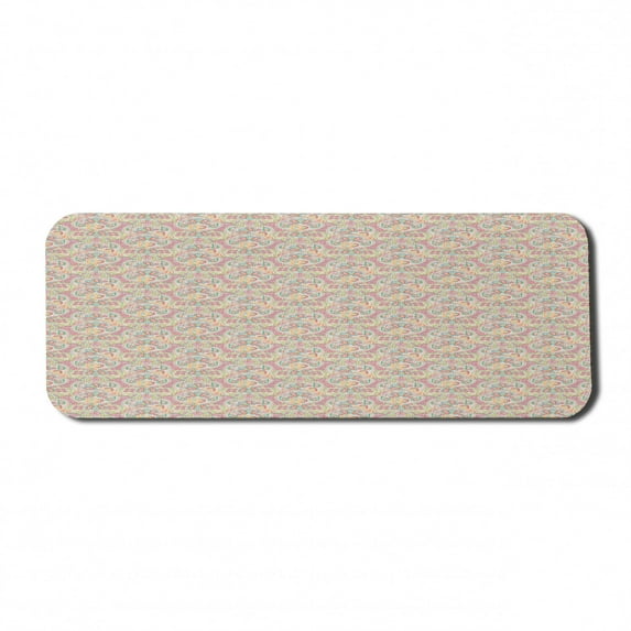 Paisley Computer Mouse Pad, Colorful Artwork of Motifs and Flourishes Oriental Vibes Ornamental Repetition, Rectangle Non-Slip Rubber Mousepad Large, 31" x 12" Gaming Size, Multicolor, by Ambesonne