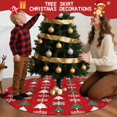 thumbnail image 5 of Christmas Tree Skirt,Red Christmas Tree and Snowflake Pattern Christmas Tree Decor with Red Ribbon Ties,Round Shape,Christmas Decorations for Home 48"x48", 5 of 7