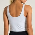 thumbnail image 4 of RYRJJ Women's Longline Sports Bra Wirefree Padded Racerback Medium Support Yoga Bras Gym Running Workout Tank Tops(White,L), 4 of 4