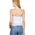 thumbnail image 2 of Women's Seamless V-Neck Cami Top with Lace Detail – Ribbed Stretch Fabric White,Small, 2 of 2