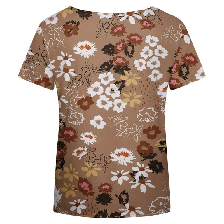 Patlollav Womens Plus Size Clearance,Womens Casual T-Shirt Floral