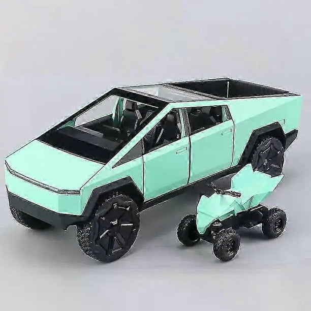 1:32 Tesla Cybertruck Off Road Vehicle Die Cast Model Car Sound & Light Beach Motorcycle Hobby Collectible Birthday Gift For Boy