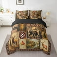 thumbnail image 2 of Feelyou 3D Bear Deer Bedding Comforter Set 7 Pieces for Men, Hippie Western Aztec Full Bedding Set, Rustic Wildlife Hunting Reversible Fitted Sheet Flat Sheet, Super Cozy Room Decor, 2 of 8