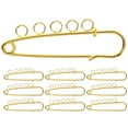 thumbnail image 1 of 10pcs Metal Safety Brooches Pins with Loops for DIY Clothes and Jewelry Making, 1 of 9
