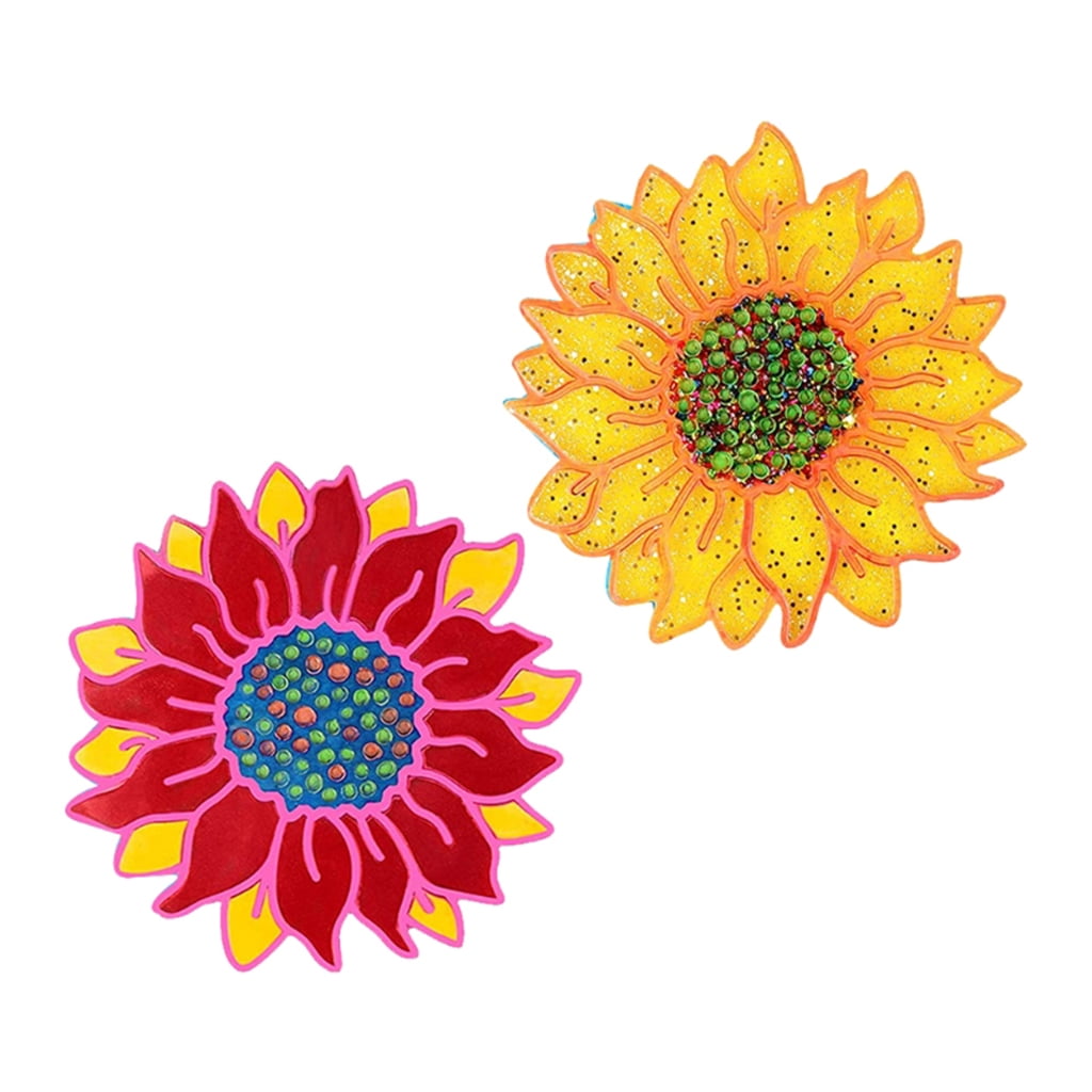 WINDLAND 5 Pcs for Sun Flower Tray Epoxy Resin Mold DIY Serving Plate Casting Silicone Mo