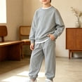 thumbnail image 5 of Coerni Boys Sweatpants Set 2 Piece Soft Fleece Crewneck Pullover Girls Sweatshirts & Jogger Sweatpants Tracksuit Kids Activewear Set, 5 of 5