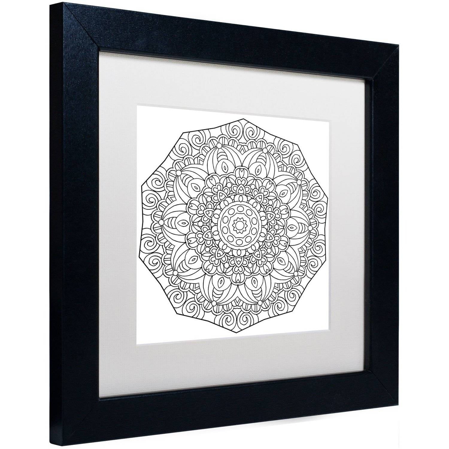 Trademark Fine Art "Mixed Coloring Book 11" Canvas Art by Kathy G. Ahrens, White Matte, Black Frame