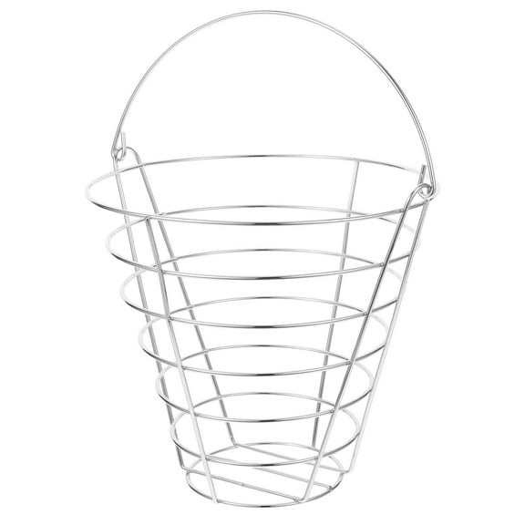 Hemobllo Small Golf Basket for Balls Golf Ball Basket 1Pcs Driving Range Style Silver Color