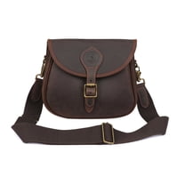TOURBON Leather Bag for Hunting Shotgun Shells , Carrier with Shoulder Strap