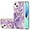 Purple, variant on Marble Pattern Case for Apple iPhone 14 Plus with 360°Ring Holder Kickstand, Ultra Slim PC Material Shockproof Protective Girls Women Case Cover for iPhone 14 Plus DLS Ripple Green