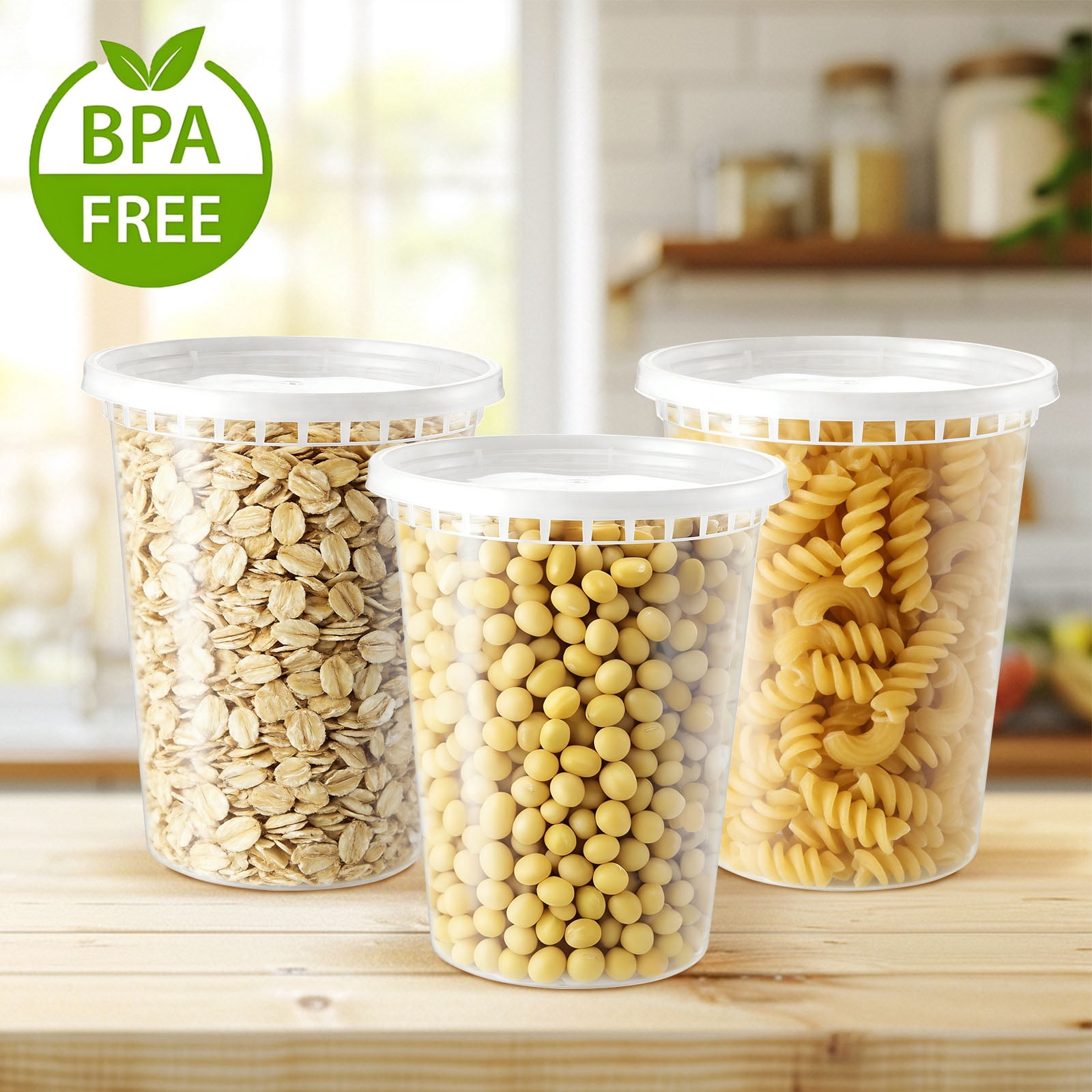 BagDream 50 Pack Airtight Deli Containers with Lids, 32oz Plastic Food Storage Containers Microwave Freezer Dishwasher Safe for Takeout & Storage