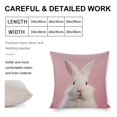 thumbnail image 2 of Cushion Covers White Bunny with Pink Throw Pillow Covers Decorative Floral Linen Pillow Cover Happy Easter Holiday Porch Pillows 16"x16" Pillow Case Farmhouse Rustic Cushion Case for Sofa Couch, 2 of 7