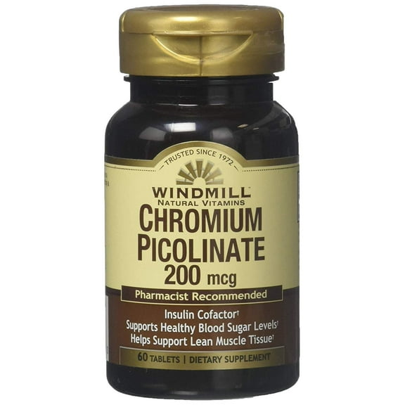 Windmill Chromium Picolinate 200 mcg Tablets 60 Tablets